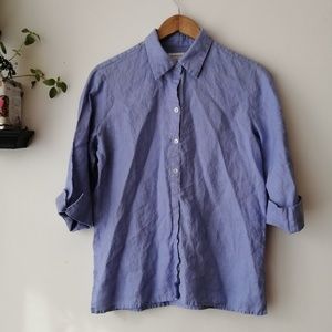 LIZ CLAIBORNE 100% linen button down top